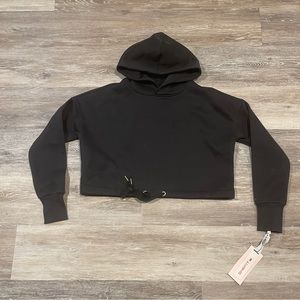 SheFit Cropped Black Hoodie - Drawstring - Women’s Size Medium